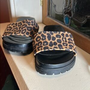 Nine West Leopard Print Sandals. Like new